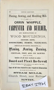 1871 d.C. Newton Directory MA. ORRIN WHIPPLE FALEGNAME COSTRUTTORE NEWTON JOURNAL - Foto 1 di 2