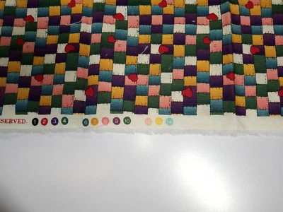 Hi-Fashion Fabrics-23" Length x 36" Wide-Squares-Vintage-100% Cotton-NEW - Image 1 of 3