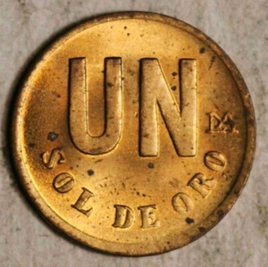 1978 PERU 1 UN SOL DE ORO (CHOICE UNC!) - Picture 1 of 2
