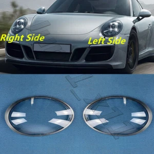 For Porsche 991 911 Targa/Carrera 2013-18 Front Headlight Lens Cover+Glue LH+RH - Picture 1 of 9