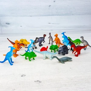 Vintage Dinosaur Colored Plastic Toy Mold Figure LOT 21pcs T-Rex Triceratops - Picture 1 of 10