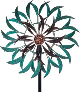 Metal Wind Mill Spinner Kinetic Outdoor Lawn Garden Decor Patio Stake Yard Art - Picture 1 of 5