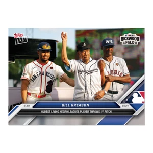 2024 TOPPS NOW #324 BILL GREASON - OLDEST LIVING NEGRO LEAGUE PLAYER 1ST PITCH - Picture 1 of 2