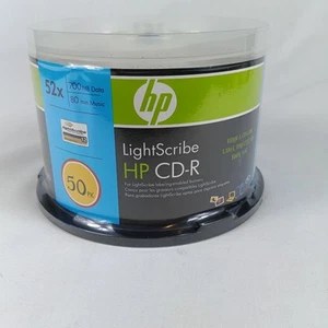 HP Lightscribe CD-R Discs 50 PK 52X 700 MB 80 Min Music NEW SEALED - Afbeelding 1 van 6