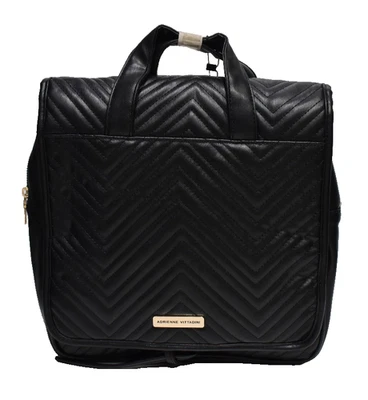 Adrienne Vittadini Hanging Overnight Travel Makeup Cosmetic Bag Case Black New! - Image 1 of 4