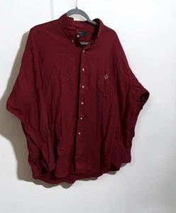 Camisa de vestir Lauren Ralph Lauren roja oscura con logotipo de escudo manga larga con botones XXL - Imagen 1 de 2