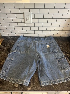 Vtg Men’s Faded Glory Carpenter Blue Jean Shorts Jorts 36x10 Y2K Skater Grunge - Image 1 of 4