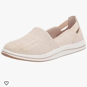 Clarks Womens Breeze Step Slip On Sneakers Size 8.5 Natural Interest Metal - Picture 1 of 10