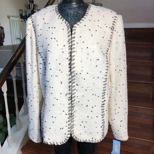 Nordstrom Encore Damen Schwarz/Weiß Größe 2X Blazer/Jacke Neu mit Etikett Wollmischung - Bild 1 von 11