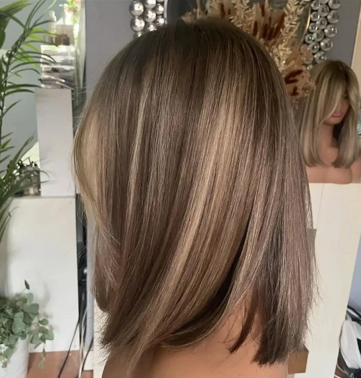 Highlight Brown Blonde Human Hair 13X4 Lace Front Wig - Image 1 of 4