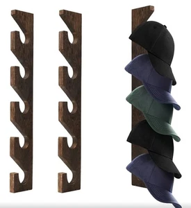 2 Stück Wandmontage Holz Hutablage für Baseball Caps Massivholz Organizer - Bild 1 von 4