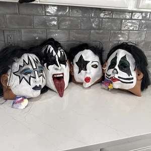 1996 Kiss Vintage Maske Set Halloween Maske von Illusive Concepts 95 mit Etikett Simmons - Bild 1 von 10