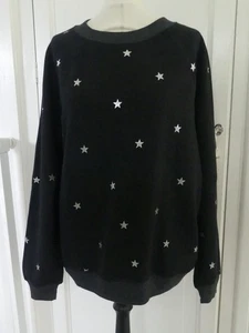 WILDFOX schwarz/grau Oversized Stern Sweatshirt Größe Large/UK 14-16 - Bild 1 von 5