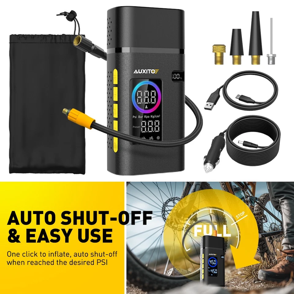Inflador de Neumáticos de Coche Portátil 150psi Tipo Portátil Eléctrico Inalámbrico Recargable Foto 1 de 4
