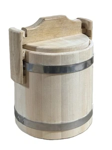 Barril de madera de tilo 2 litros. Recipiente de madera para guardar miel, harina y cereales - Imagen 1 de 7