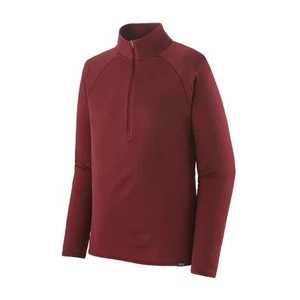 Patagonia Men’s Capilene Midweight Zip Neck Pullover Size Medium Maroon Red - Picture 1 of 4