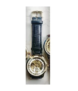 OROLOGIO DA POLSO ZCC ROMANI UOMO AUTOMATICO CINTURINO PELLE CASUAL NERO BIANCO - Foto 1 di 1