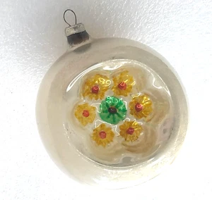 Vintage Christmas Ornament Silver Glass Antique Xmas USSR Fir-Tree Decor Lantern - Picture 1 of 4
