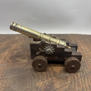 Sammlerstück Kanone Replika mit beweglichen Rädern - Holzräder - Made in Italy - Bild 1 von 16