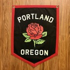 Portland Oregon PDX City Roses 18x24 Banner Flag By Oxford Pennant Made In USA