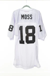 Authentic Randy Moss Oakland Raiders 2005 NFL Football Trikot Gr. 54 weiß #18  - Bild 1 von 6