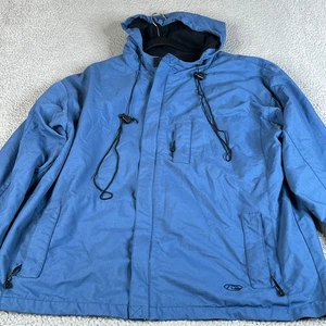 De Colección Chaqueta con Capucha Quiksilver Hombres XL Cremallera Forrada Cordones Cincha Surf Patín Y2K Azul - Imagen 1 de 17