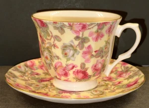 Taza de té y platillo vintage Chintz Crown Trent hecho en Inglaterra 2 disponibles - Imagen 1 de 4