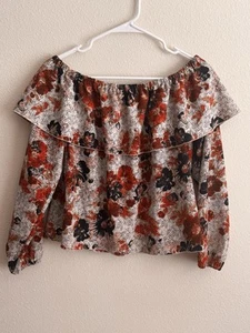 Blusa Wilfred Floral Volantes Manga Larga Hombro Descubierto Mediana - Imagen 1 de 3