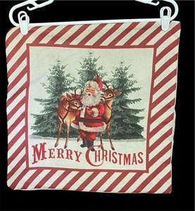Neu ohne Etikett Markenlos Frohe Weihnachten Statement Kissenbezug Reißverschluss 17,5”x 17” - Bild 1 von 2