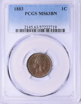 1883 Indian Cent : PCGS MS63BN - Image 1 of 3