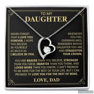 Collana A Mia Figlia, Regalo Gioielli Compleanno Natale per Figlia da Papà Amore - Foto 1 di 4