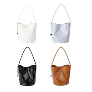 Elegant Soft Leather Bucket Bag FashioN PU Underarm Bags Casual Shoulder Purse - Picture 1 of 12