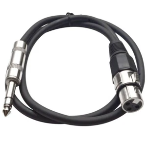 3 Foot Black XLR Female to TRS Patch Cables PA DJ Cords XLRF to 1/4" - Picture 1 of 3