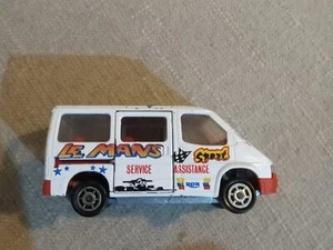 Majorette Mini-Vans White Ford Transit Le Mans Service Van #243 France 1/60 Mint - Picture 1 of 4