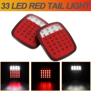 Pair 33 LED Tail Lights Brake Stop Reverse Backup Lamp Trailer Truck Boat Van - Picture 1 of 12
