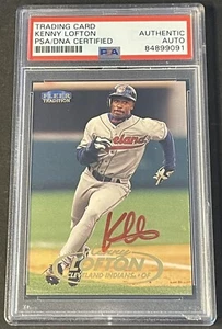 Kenny Lofton 1998 Fleer Tradition Signed Card Cleveland Indians PSA/DNA Slabbed - Picture 1 of 2