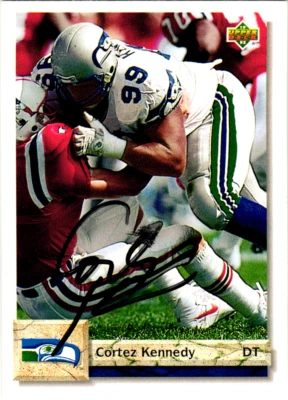 1992 Upper Deck - #495 Cortez Kennedy Signed Seattle Seahawks HOF - Image 1 of 2