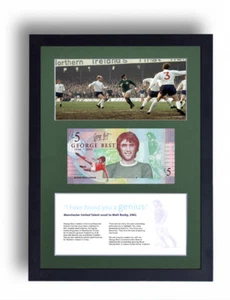 NORTHERN IRELAND LIMITED EDITION FRAMED GEORGE BEST £5 POUND NOTE FIVER - Picture 1 of 4