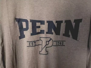 Penn Quakers Shirt Gray Long Sleeve Champion Pullover T-shirt. See Measurements  - Picture 1 of 6
