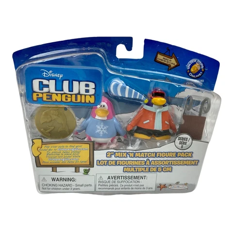 Club Penguin Mix'NMatch Series 5 PJ Bunny Slippers & Snowboarder Mini Figure Set Cover