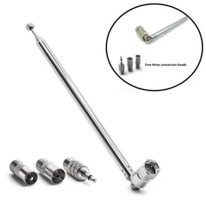 7 Abschnitte Teleskop Antenne Fernsehantenne für UKW-Radio F-Stecker AM/FM V8M5 - Zdjęcie 1 z 7