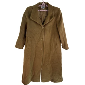 Bill Blass Lama And Lambs Wool Overcoat Womens Size 12 Camel Tan - Picture 1 of 13