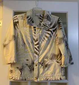 chicos zenergy long sleeve patterned yellow gold unique collared jacket chicos 2 - Picture 1 of 9