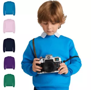 Unisex Kinder Pullover Sweatshirt Rundhals Langarm Einfarbig Clasica 1070 - Bild 1 von 8
