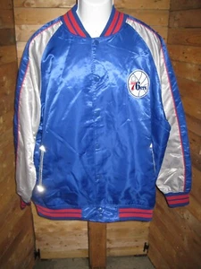 Philadelphia 76ers Bomber Jacket Satin Snap Button Majestic Men’s 3XL XXX CLEAN - Picture 1 of 24