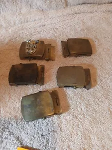 Vietnam Cold War Era Us Navy, Belt Buckles Lot Of 5 Usn Brass - Picture 1 of 12
