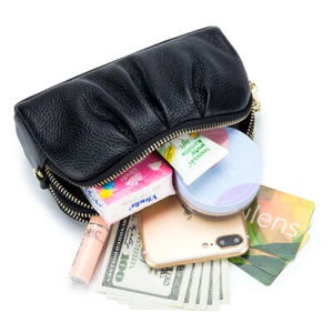 Genuine Leather Women's Wallet w/Keychain Card Case Phone Bag Purse Handbag Gift - Picture 1 of 29