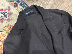 SAMPLE Polo Ralph Lauren Navy Blue Cotton Gold Button Sport Coat Blazer 40 R - Picture 1 of 11