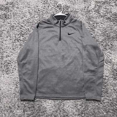 Nike Jacket Mens XL Gray Long Sleeve Quarter Zip Sweatshirt Therma-fit Gym Run - Image 1 of 4