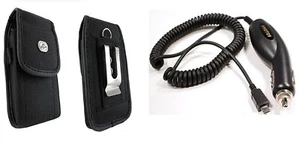 Car Charger+Belt Case Pouch Holster for Verizon LG Exalt LTE VN220, Fathom VS750 - Picture 1 of 5